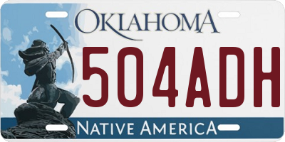 OK license plate 504ADH