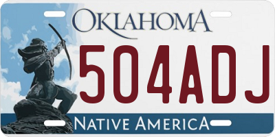 OK license plate 504ADJ