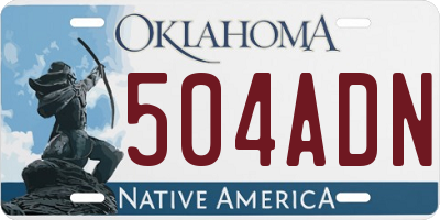 OK license plate 504ADN