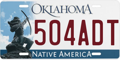 OK license plate 504ADT