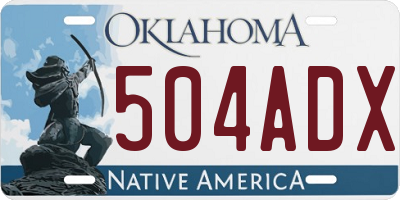 OK license plate 504ADX