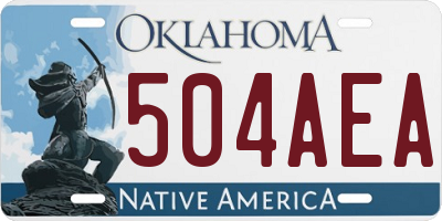 OK license plate 504AEA