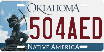 OK license plate 504AED