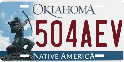 OK license plate 504AEV