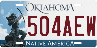 OK license plate 504AEW