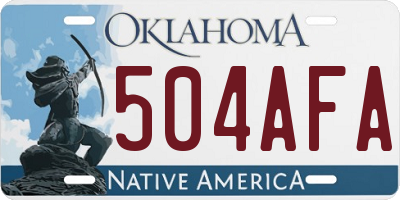 OK license plate 504AFA