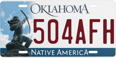 OK license plate 504AFH