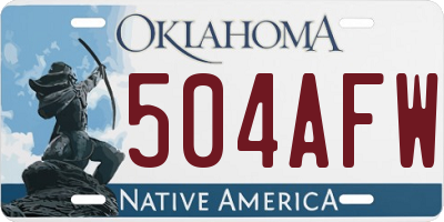 OK license plate 504AFW