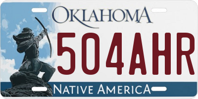 OK license plate 504AHR
