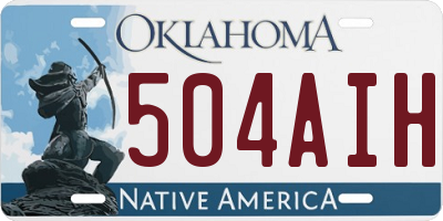 OK license plate 504AIH