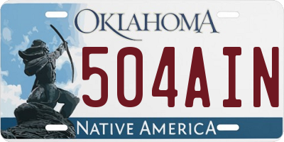 OK license plate 504AIN