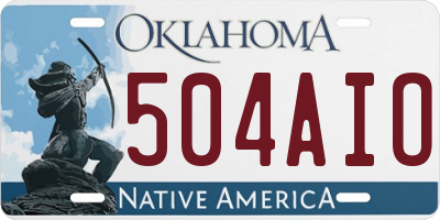 OK license plate 504AIO
