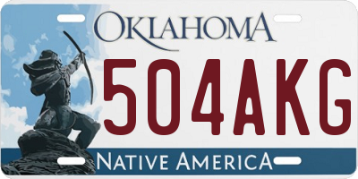 OK license plate 504AKG