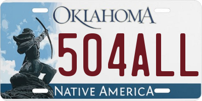 OK license plate 504ALL