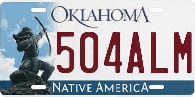 OK license plate 504ALM