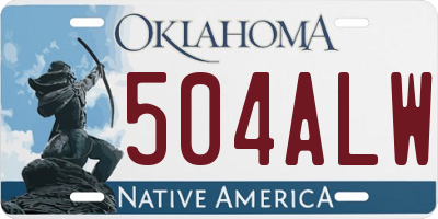 OK license plate 504ALW