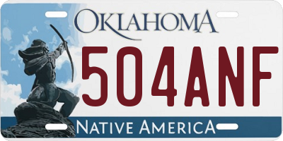 OK license plate 504ANF