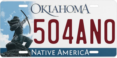 OK license plate 504ANO
