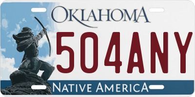 OK license plate 504ANY