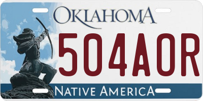 OK license plate 504AOR