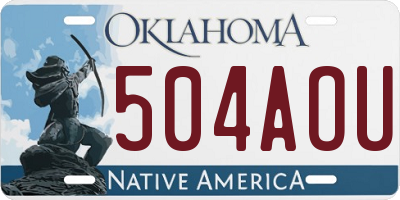 OK license plate 504AOU