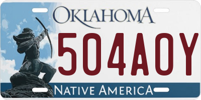 OK license plate 504AOY
