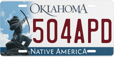 OK license plate 504APD