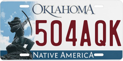 OK license plate 504AQK