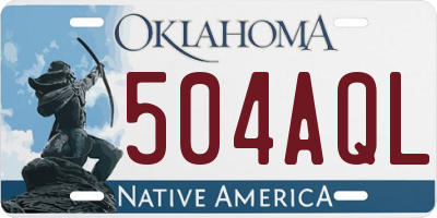 OK license plate 504AQL