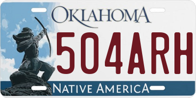 OK license plate 504ARH