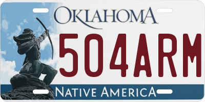 OK license plate 504ARM
