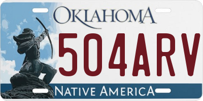 OK license plate 504ARV