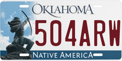 OK license plate 504ARW