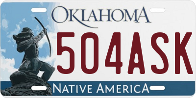 OK license plate 504ASK
