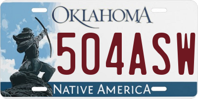 OK license plate 504ASW
