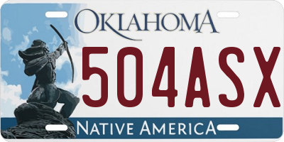 OK license plate 504ASX