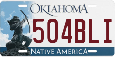 OK license plate 504BLI