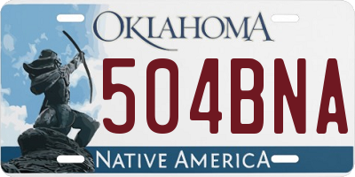 OK license plate 504BNA
