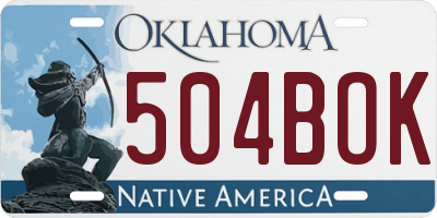 OK license plate 504BOK