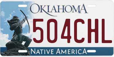 OK license plate 504CHL
