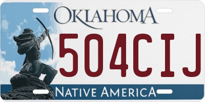 OK license plate 504CIJ