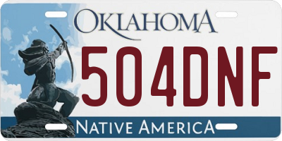 OK license plate 504DNF