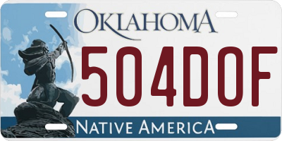 OK license plate 504DOF
