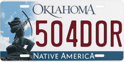 OK license plate 504DOR