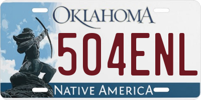 OK license plate 504ENL