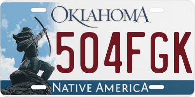 OK license plate 504FGK