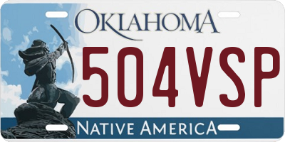 OK license plate 504VSP