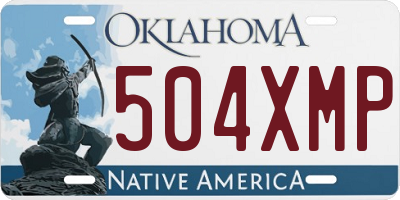 OK license plate 504XMP