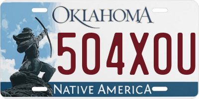 OK license plate 504XOU