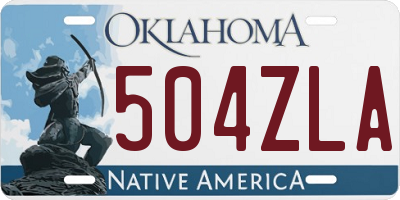 OK license plate 504ZLA